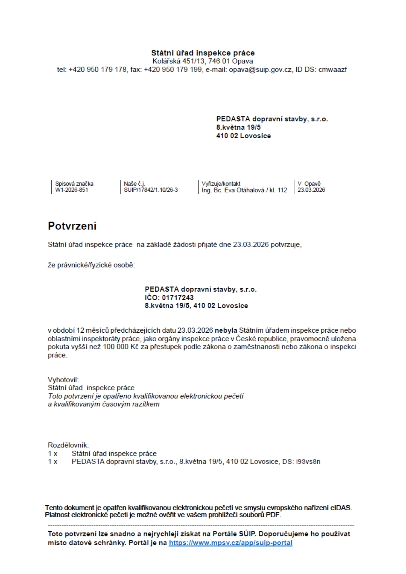 SÚIP Potvrzení 03 2026