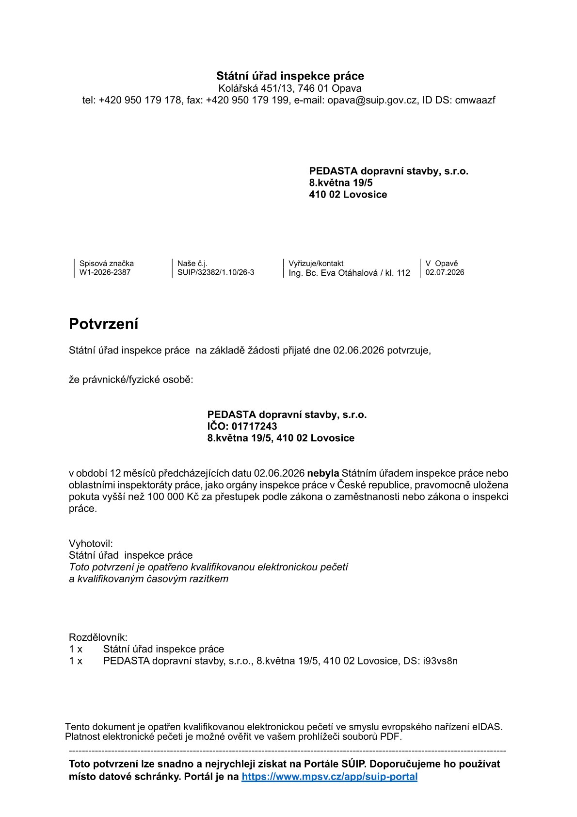 SÚIP Potvrzení 07 2026